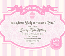 Country Chic Sweet Shoppe Printable Birthday Party Invitation